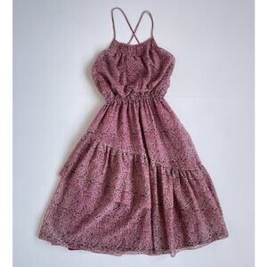 Vtg 70s Rae Hepburn Arabesque California Floral Sun Dress / Boho Sleeveless S/M